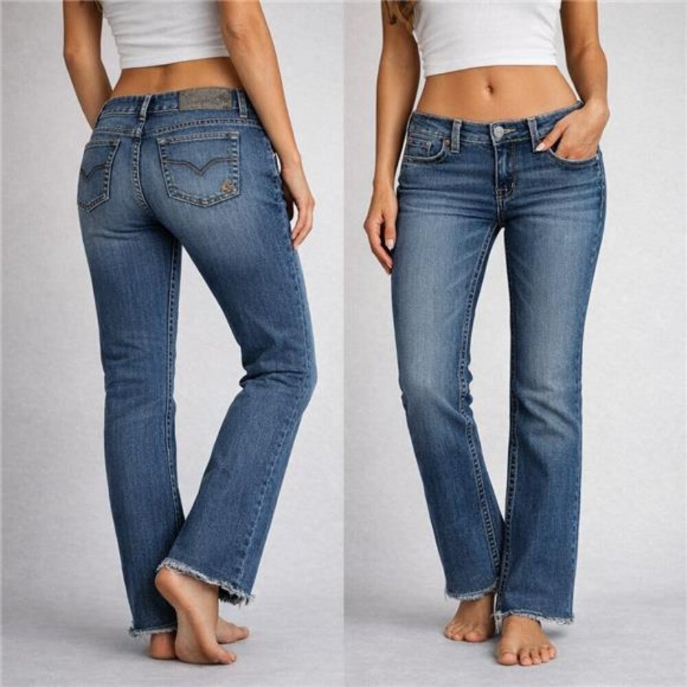Harley Davidson Women’s Bootcut Jeans Petite Size 10 Medium Wash Blue Denim